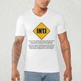 INTJ Warnings Architect Personality Type Introvert Men's V-Neck T-Shirt