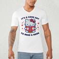 It's a Good Day To Read a Book Cute Cat Book Day Girls Boys Men's V-Neck T-Shirt It's a Good Day To Read a Book Cute Cat Book Day Girls Boys Men's V-Neck T-Shirt