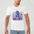Just A Girl Who Loves Dragons And Books Cute Dragon Reading Premium Tri-Blend Men's V-Neck T-Shirt