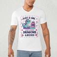 Just A Girl Who Loves Dragons And Books Lover Reading Book Men's V-Neck T-Shirt Just A Girl Who Loves Dragons And Books Lover Reading Book Men's V-Neck T-Shirt