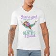 Just a Girl Who Loves Sloths And Books Men's V-Neck T-Shirt Just a Girl Who Loves Sloths And Books Men's V-Neck T-Shirt