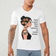 Just a Girl Who Has Tattoos And Love Books Tattooed Inked Men's V-Neck T-Shirt Just a Girl Who Has Tattoos And Love Books Tattooed Inked Men's V-Neck T-Shirt
