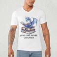 Just One More Chapter Book Dragon Reading Book Lover Bookish Men's V-Neck T-Shirt Just One More Chapter Book Dragon Reading Book Lover Bookish Men's V-Neck T-Shirt