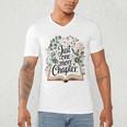 Just One More Chapter Bookish Book Reading Botanical Men's V-Neck T-Shirt
