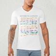 Library Card Vintage Book Due Date Bookish Rainbow Reading Men's V-Neck T-Shirt