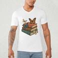 Life Is Better With Butterflies And Books Cute Butterfly Men's V-Neck T-Shirt
