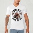 Love God Drink Coffee Read Books – Vintage Spiritual Reading Men's V-Neck T-Shirt