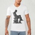 Men Pixel Art Geometric Book Human Drawing Graphic Men Men's V-Neck T-Shirt