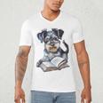 Nerdy Schnauzer Dog Book Lover Glasses Cute Pet For Men Women Kids Men's V-Neck T-Shirt Nerdy Schnauzer Dog Book Lover Glasses Cute Pet For Men Women Kids Men's V-Neck T-Shirt