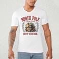 North Pole Book Club Hot Cocoa Bookworm Christmas Xmas Men's V-Neck T-Shirt