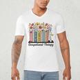 Occupational Therapy Wildflower Book OT Therapist Assistant Men's V-Neck T-Shirt Occupational Therapy Wildflower Book OT Therapist Assistant Men's V-Neck T-Shirt