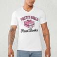 Pretty Girls Read Books Bookworm Book Lover Teacher Men's V-Neck T-Shirt Pretty Girls Read Books Bookworm Book Lover Teacher Men's V-Neck T-Shirt