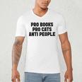 PRO Books PRO Cats Anti People Men's V-Neck T-Shirt