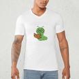 Professional Bookworm Reading Lover Cute Worm Glasses Book Men's V-Neck T-Shirt