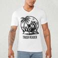 Raccoon Reading Books Summer Humor Trash Reader Men's V-Neck T-Shirt