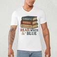 Read Blue Liberty Books July 4th Independence Men's V-Neck T-Shirt