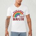 Read A Book Bruh Rainbow Vintage Reading Library Student Men's V-Neck T-Shirt