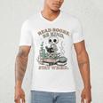 Read Books Be Kind Stay Weird Skeleton Reading Book Lover Men's V-Neck T-Shirt Read Books Be Kind Stay Weird Skeleton Reading Book Lover Men's V-Neck T-Shirt