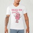 Read 'Em Western Cowgirl Retro Groovy Reading Books Men's V-Neck T-Shirt