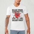 Read Your Heart Out Teacher Valentines Book Lover Men's V-Neck T-Shirt