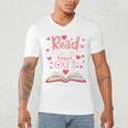 Read Your Heart Out Teacher Valentines Day Reading Book Love Premium Tri-Blend Men's V-Neck T-Shirt
