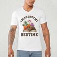 I Read Past My Bedtime Reading Dinosaur Book Lover Men's V-Neck T-Shirt I Read Past My Bedtime Reading Dinosaur Book Lover Men's V-Neck T-Shirt