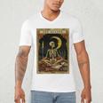 The Reader Tarot Card Book Lover Skeleton Art Goth Style Men's V-Neck T-Shirt The Reader Tarot Card Book Lover Skeleton Art Goth Style Men's V-Neck T-Shirt