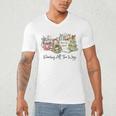 Reading All The Way Christmas Book Lover For Women And Teens Men's V-Neck T-Shirt