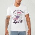Reading Is My Favorite Sport Saying Cat And Book Lover Men's V-Neck T-Shirt Reading Is My Favorite Sport Saying Cat And Book Lover Men's V-Neck T-Shirt