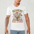 Reading Squad Book Lover Bookish Floral Readers Make Leaders Men's V-Neck T-Shirt