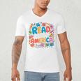 Reads Across Tee America Reading Teacher Books Reader Kids Men's V-Neck T-Shirt