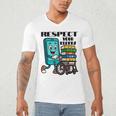 Respect Elders Cellphone Pushing Books In a Wheelchair Men's V-Neck T-Shirt