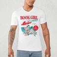 Retro Book Girl Summer For Women Beach Reading Men's V-Neck T-Shirt