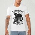 Salem Witch Book Club Bookish Halloween Cat Women Men's V-Neck T-Shirt