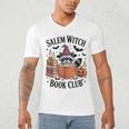 Salem WItch Book Club Halloween Raccoon Witch Reading Book Men's V-Neck T-Shirt Salem WItch Book Club Halloween Raccoon Witch Reading Book Men's V-Neck T-Shirt