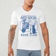 Sarcastic Anti Social Book Club Cat Skull Book Lover Men's V-Neck T-Shirt Sarcastic Anti Social Book Club Cat Skull Book Lover Men's V-Neck T-Shirt