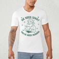 He Sees What You'Ve Been Reading Christmas Bookish Santa Premium Tri-Blend Men's V-Neck T-Shirt