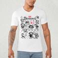Skelanimals I Bite Vintage Retro Dead Pet Textbook Collage Men's V-Neck T-Shirt