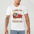 Smutty Book Lover I Like My Fictional Men Spicy Book Men's V-Neck T-Shirt