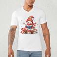 Snowman Reading Books Lovers Christmas Librarian Bookworm Men's V-Neck T-Shirt Snowman Reading Books Lovers Christmas Librarian Bookworm Men's V-Neck T-Shirt