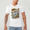 Softball Outfielder Best Traits Brave Retro Comic Book Art Premium Tri-Blend Men's V-Neck T-Shirt