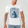 Sorry I'm Booked Cat Reading Book Boho Flowers Vintage Men's V-Neck T-Shirt