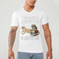 Tiny Dinosaur Read Books & Pet My Bearded Dragon Lover Premium Tri-Blend Men's V-Neck T-Shirt
