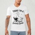 Today I'm A Serious Goose Animal Reading Book Lovers Men's V-Neck T-Shirt