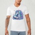 Unicorn Reading For Book Lovers Readers Men's V-Neck T-Shirt Unicorn Reading For Book Lovers Readers Men's V-Neck T-Shirt