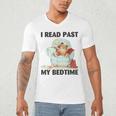 Vintage I Read Past My Bedtime Cute Sleeping Bear Book Lover Men's V-Neck T-Shirt Vintage I Read Past My Bedtime Cute Sleeping Bear Book Lover Men's V-Neck T-Shirt