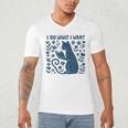 I Do What I Want Cat Reading Book Boho Flowers Vintage Men's V-Neck T-Shirt