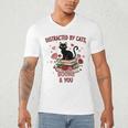 Women's Cat Books Romantic Floral Aesthetic Book Lover Cat Owner Men's V-Neck T-Shirt Women's Cat Books Romantic Floral Aesthetic Book Lover Cat Owner Men's V-Neck T-Shirt