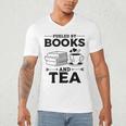 Women's Fueled By Books And Tea Book Lover Bookworm Reading Books Men's V-Neck T-Shirt