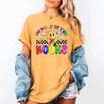 100 Days In The Book Fun 100 Days Of School Boy Girl Teacher Women's Comfort Colors T-Shirt Mustard